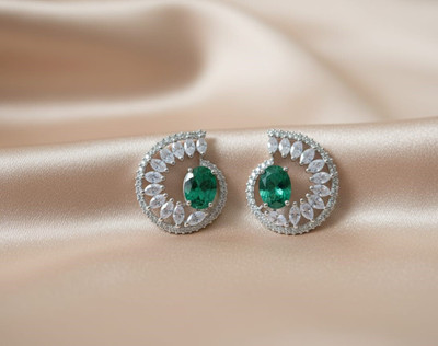 VRG ROYAL CREST26 Cubic Zirconia Brass Stud Earring