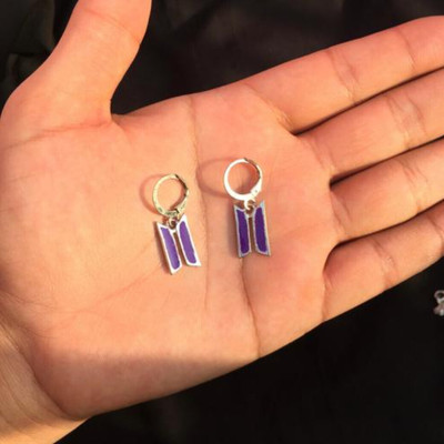 LBTK BTS Logo Drops earrings Cubic Zirconia Alloy Drops & Danglers