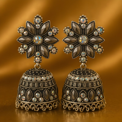 JASMIN black Star jhumka Brass Jhumki Earring