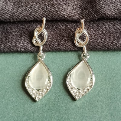 AKINOM Stylish Silver Drop Earring Brass Drops & Danglers