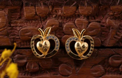 MM Immitation Fancy Ad Diaomnd gold forming stude earrings Alloy Stud Earring