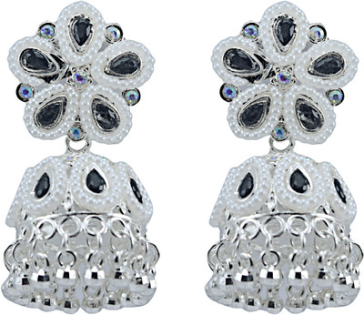 andarkyahai Black & White Pearl Jhumka Earrings Pearl Brass Jhumki Earring