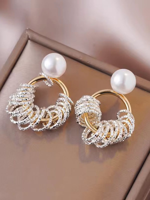 SZN Circular Drop Earrings Alloy Drops & Danglers