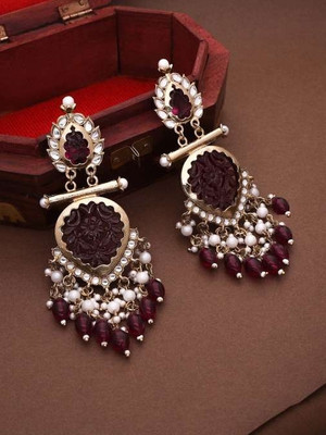 privyani Traditional earing for women Pearl Brass Chandbali Earring