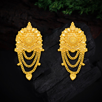 Raj And Deb Traditional Micron Plated Premium Earrings Collection For Women And Girls Brass Stud Earring