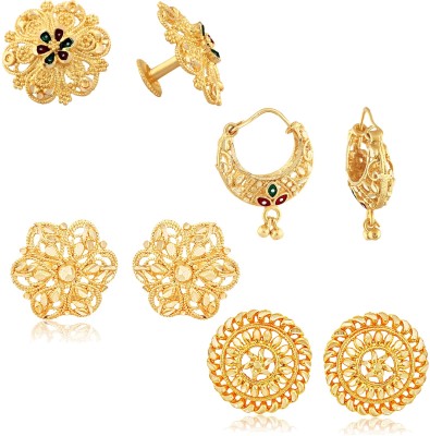 VIGHNAHARTA Vighnaharta Golden Alloy Stud Earrings Combo Set(4 Pair Earrings ) Alloy Stud Earring