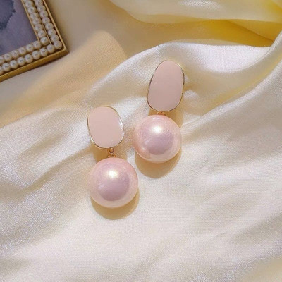 MAHADEV CREATION Pink Toned Ball Korean Earrings Crystal Alloy Stud Earring