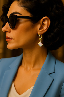 RAYEOS golden earring Stainless Steel Drops & Danglers