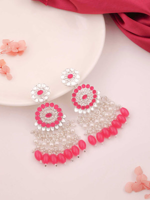 Divastri Silver Plated Earring for Women & Girls Diamond Brass Drops & Danglers