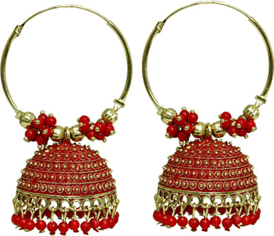 Ruhi RED BALI JHUMKI Metal Jhumki Earring