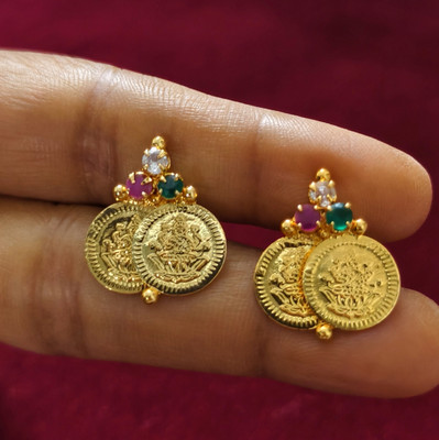 Fusion lifestyle 2Lakshmi Kasu_stud Cubic Zirconia Copper Stud Earring