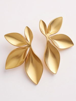 RAPPERSSHOP Gold leaf earrings Alloy Stud Earring, Earring Set