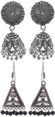 Haniya Oxidized Silver plated handmade Jhumka Jhumki Earrings German Silver, Brass Jhumki Earring