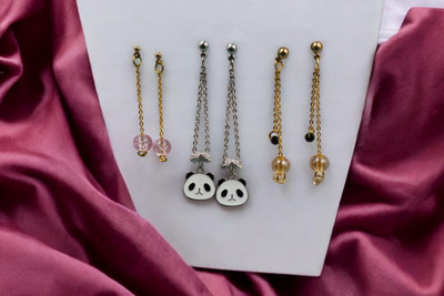 ELCETRATD JEWELLERY shimmering beautiful pack of 3 earrings for girrls and women Cubic Zirconia Alloy Drops & Danglers
