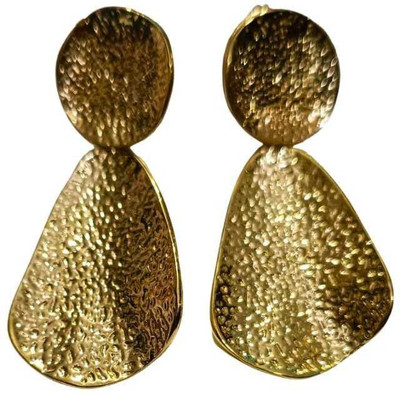 Relishine Gold Flower Pearl Earrings | Floral Stud Earrings | Statement earrings Beads Metal Stud Earring