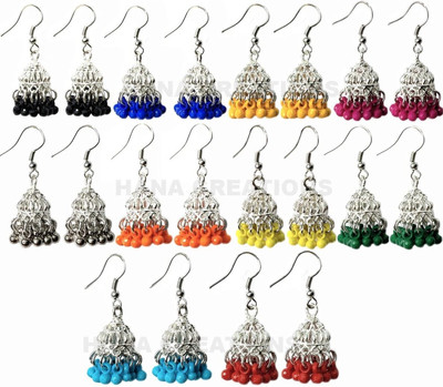 Hana creations RazzCreations Cubic Zirconia, Diamond, Opal Alloy, Brass Jhumki Earring