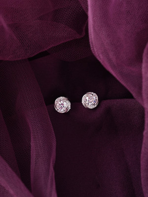 CLARA Renzo Designer Cubic Zirconia Sterling Silver Stud Earring