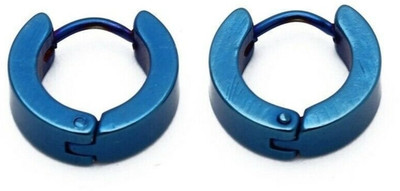 Vedansh Blue Colour Unisex Hoop Stud Earrings Stainless Steel Hoop Earring