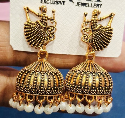 SAKETHAM Lakshmi Bells Blessing Alloy Jhumki Earring
