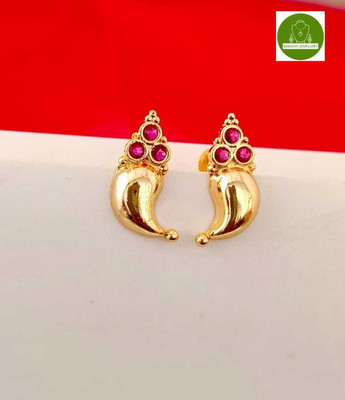 KAKOSHI IMITATION WOMEN STUD Ruby Brass Stud Earring