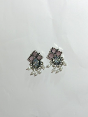 AZTAZ Silver Grace Polki Earrings Alloy Stud Earring