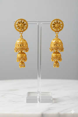 vm jwelry Designer Jhumka Earrings Gold Plated Ethnic Jhumki Jewelry for Girls & Women Beads Alloy Jhumki Earring