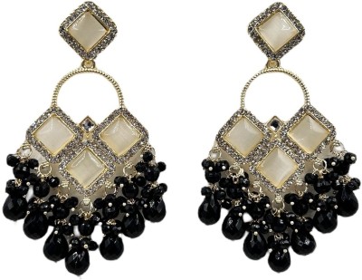 Maisha dangle earrings Crystal, Pearl Bronze Drops & Danglers