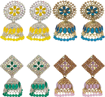 Malana Merino Earrings Fancy Fashion Jewellery Jhumka for Women Girls Jhumki Combo of 4 Gifts Alloy Jhumki Earring