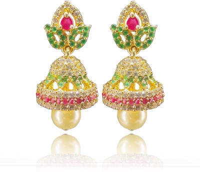 SALAX CZ EARRINGS WITH MULTICOLOUR MICROPLATED WORK Alloy Earring Set