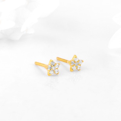 GIVA Golden Star Constellation Studs for Womens Zircon Sterling Silver Stud Earring