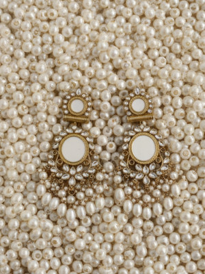 DHVANI Elegant Traditional Jewelry Pearl Alloy Chandbali Earring