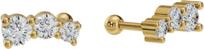 ANUSHKA JAIN JEWELLERY 925 Sterling Silver CZ Diamond Line Stud Earrings Cubic Zirconia Sterling Silver Stud Earring
