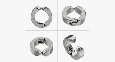 Adhrit Piyush Enterprises Stylish Silver Colour Magnetic Unisex Hoop Stud Earrings Stainless Steel Hoop Earring