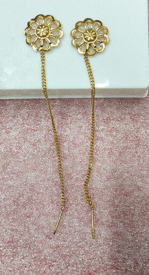 LOGIN THE WORLD AND CSC Sui Dhaga Earrings Diamond Brass Ear Thread