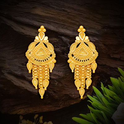 Raj And Deb Traditional Micron Plated Premium Earrings Collection For Women And Girls Brass Stud Earring