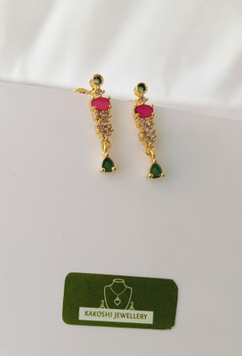 KAKOSHI IMITATION WOMEN DROP EARRING Ruby, Emerald Brass Drops & Danglers