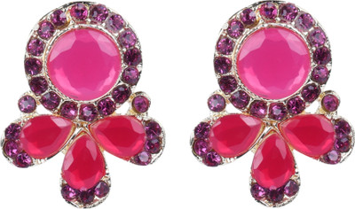 DEGHLAM DEGHLAM Alloy Red Earrings stone For Women & Girls Brass Drops & Danglers Cubic Zirconia Alloy Stud Earring