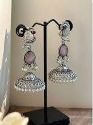 ANOUK Silver Plated Earring for Women & Girls Diamond Brass Drops & Danglers