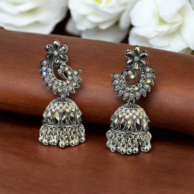 Vigilantee Jewels Premium Traditional Peacock Jhumka Earrings For Girls And Women AlloyEarring Set Beads Alloy Earring Set, Drops & Danglers, Jhumki Earring