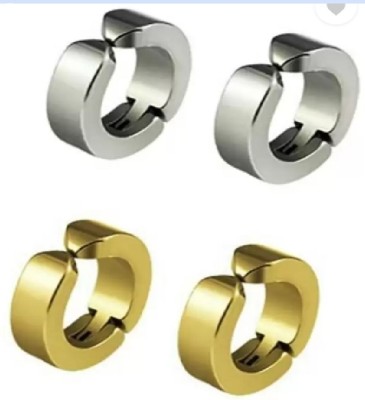 ShobhRam Trendy & Stylish Cool Dude Multi Colour Magnet Bali For Men goldsilverclip Alloy Clip-on Earring