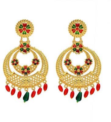 Shining Jewel Chandbali Earring Cubic Zirconia Brass Chandbali Earring