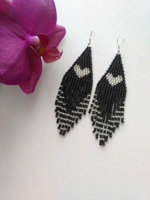 CRAFT XPORT HAND MADE Treditional beds earing Glass Tassel Earring