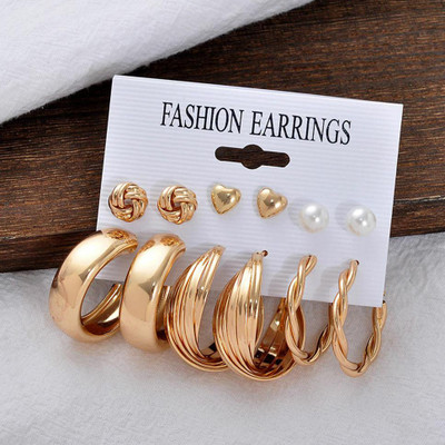 Exotique Western Modern Hoop & Stud Earring combo of 6 for women girls Alloy Hoop Earring, Stud Earring