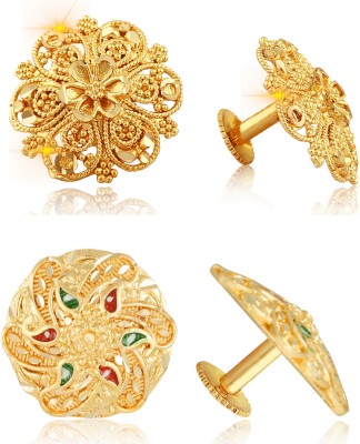 VIGHNAHARTA Gold Plated Stud Earring Combo set For Women and Girls Pack of- 2 Pair Earrings Cubic Zirconia Alloy Stud Earring