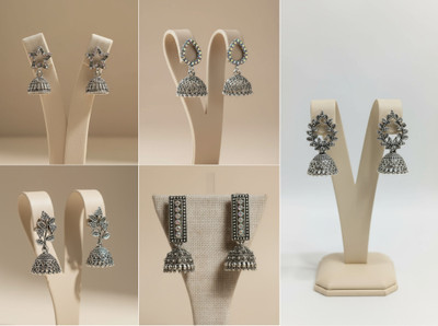 Teecaso Silver Earring Diamond Alloy Earring Set