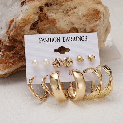 TipsyTrinkets Combo earrings pack of 6, 3 studs and 3 hoops Alloy Stud Earring, Hoop Earring
