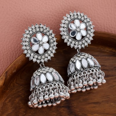 Seora Silver Graceful Delightful Jhumka Earrings Alloy Jhumki Earring Brass Jhumki Earring