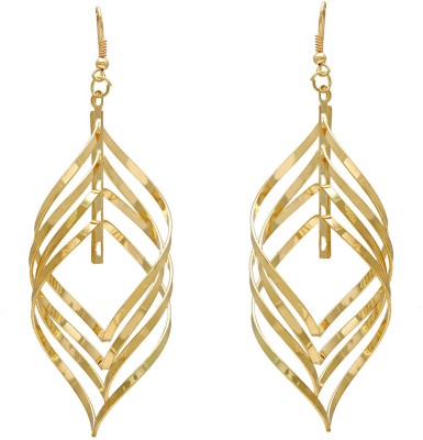 memoir Gold plated Spiral design modern fashion dangler earring for Women Brass Drops & Danglers