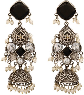 Efulgenz Traditional Crystal Floral Jhumka Jhumki Drop Earring For Women Alloy Jhumki Earring