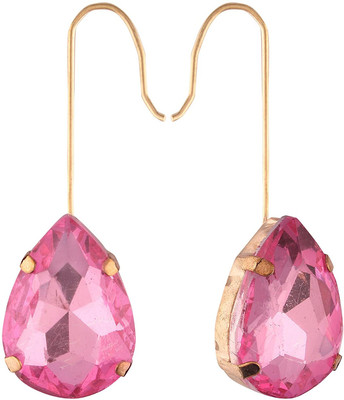 Dressberry Gold-Plated Teardrop Shaped Drop Earrings Brass Drops & Danglers